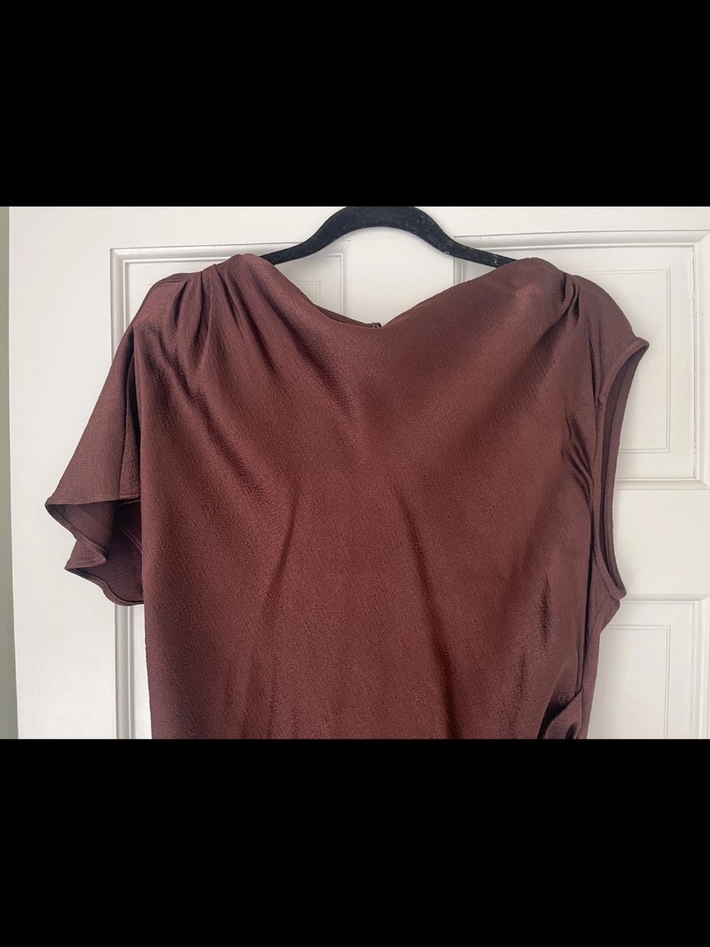Banana Republic Asymmetrical Brown Satin Draped Maxi Dress XL - Picture 5 of 7